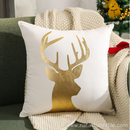 Gold towel embroidery Christmas tree pillow cover